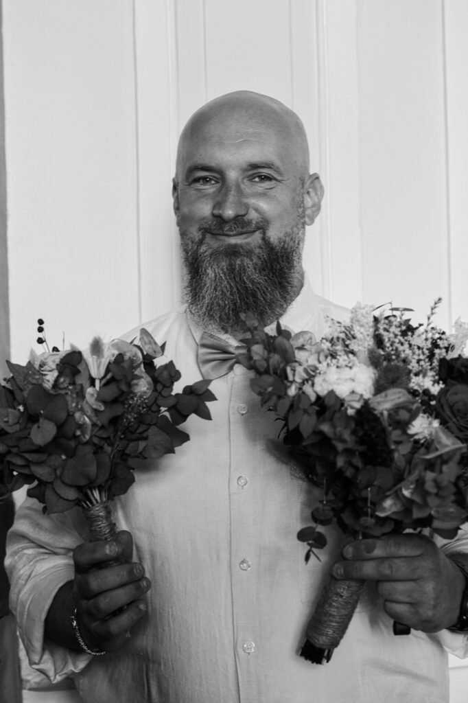Portrait de Juan après recadrage, passage en noir et blanc et traitements globaux